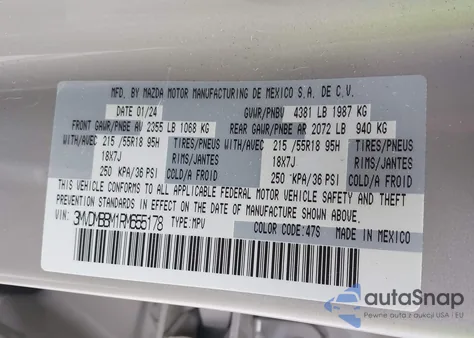 2024 Mazda Cx-30 2.5 S Select Sport from USA, damaged, VIN 3MVDMBBM1RM655178